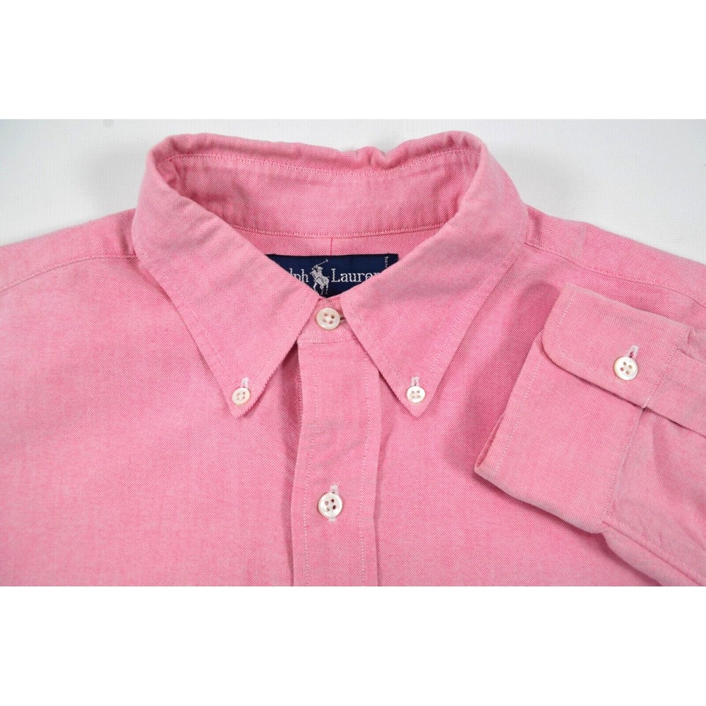 Vintage Ralph Lauren Pink Shirt  Men's 16‎ / 33  Long Sleeve Button Front